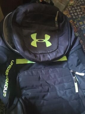 Under Armour Black Backpack with Neon Green Logo